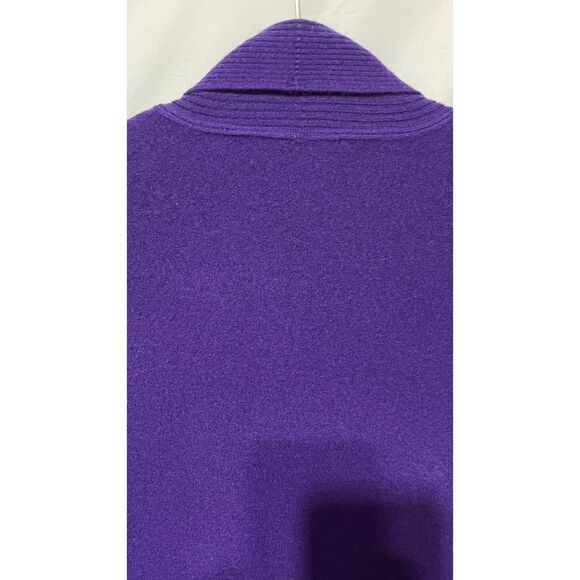 Talbots Purple Wool Open Front Knit Cardigan Large - Picture 8 of 12